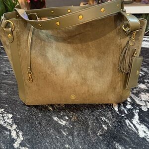 House of Harlow 1960 Olive Green Suede Shoulder Bag, NWT